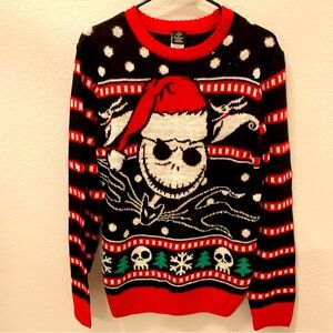Disney Nightmare Before Christmas Jack Skellington Holiday Knit Sweater Men’s S